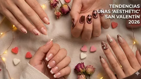 ¡Tendencia! 16 Diseños de Uñas 'Aesthetic' para San Valentín 2026 que Conquistan Corazones