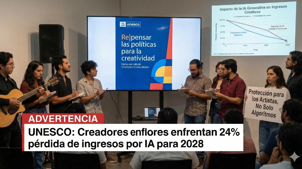 Alerta Global UNESCO: IA Generativa Amenaza Ingresos de Artistas con Pérdidas del 24% para 2028