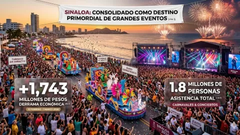 Sinaloa Impulsa su Estatus Turístico con Cifras Récord: Más de Mil 743 Millones de Pesos en Eventos Masivos