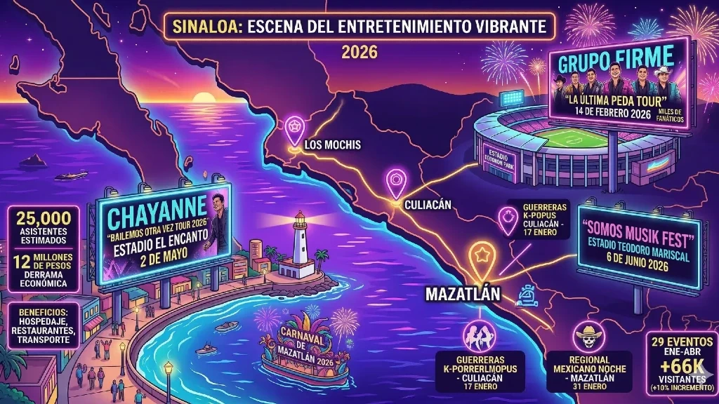 Sinaloa Brilla en 2026: Conciertos Estelares de Grupo Firme y Chayanne Impulsan el Espectáculo en Mazatlán y Los Mochis
