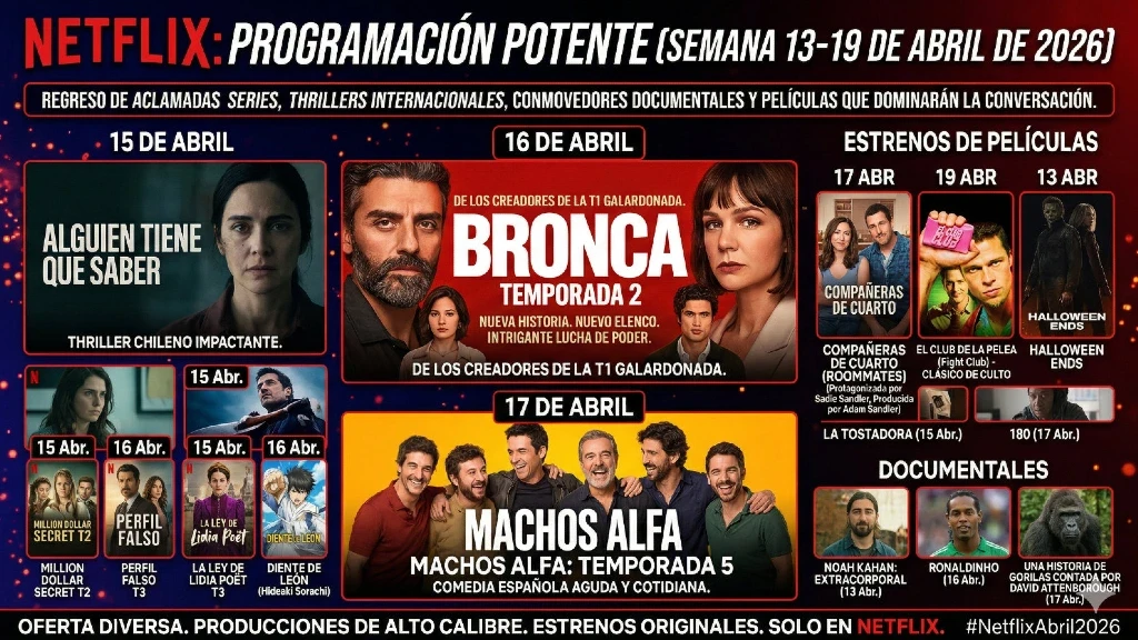 ¡Semana Explosiva en Netflix! 'Bronca 2' con Oscar Isaac y Carey Mulligan Encabeza los Estrenos del 13 al 19 de Abril
